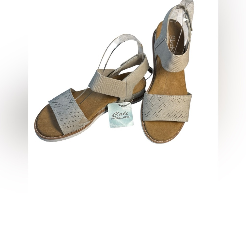 NWT Skechers Cali Beverly Summer Cove Wedge Sandals Tan 6.5 - Picture 3 of 14